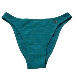 Fendi FF Bikini Bottoms in Teal Blue